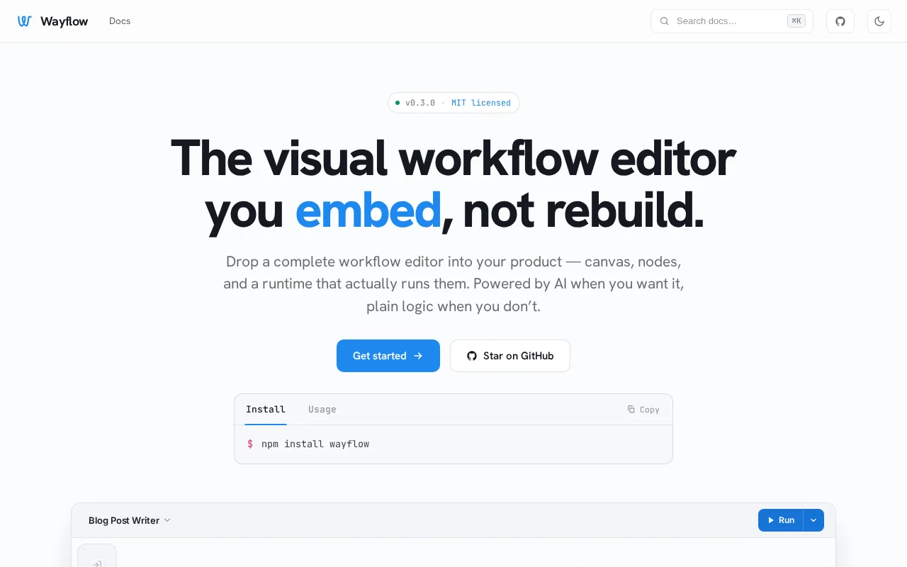 Wayflow – an embeddable AI workflow builder (open source)