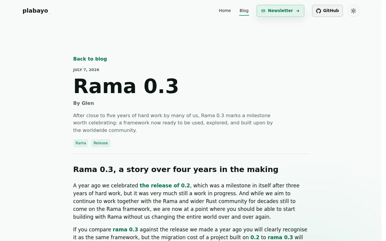 Rama 0.3 release (5 years in the making)