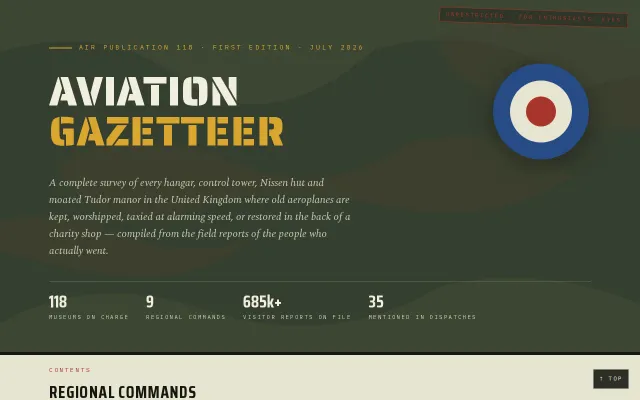 Aviation Gazetteer – comprehensive list of aviation museums in the UK