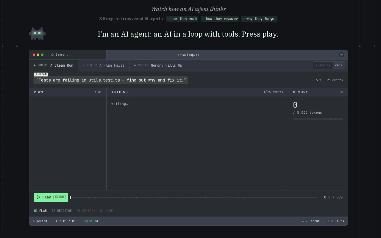 Watch how an AI agent thinks