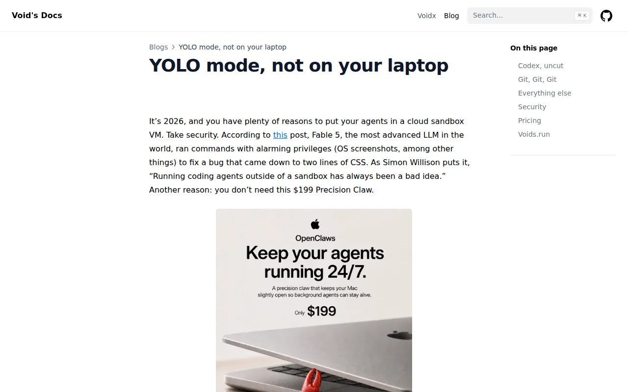 YOLO mode, not on your laptop