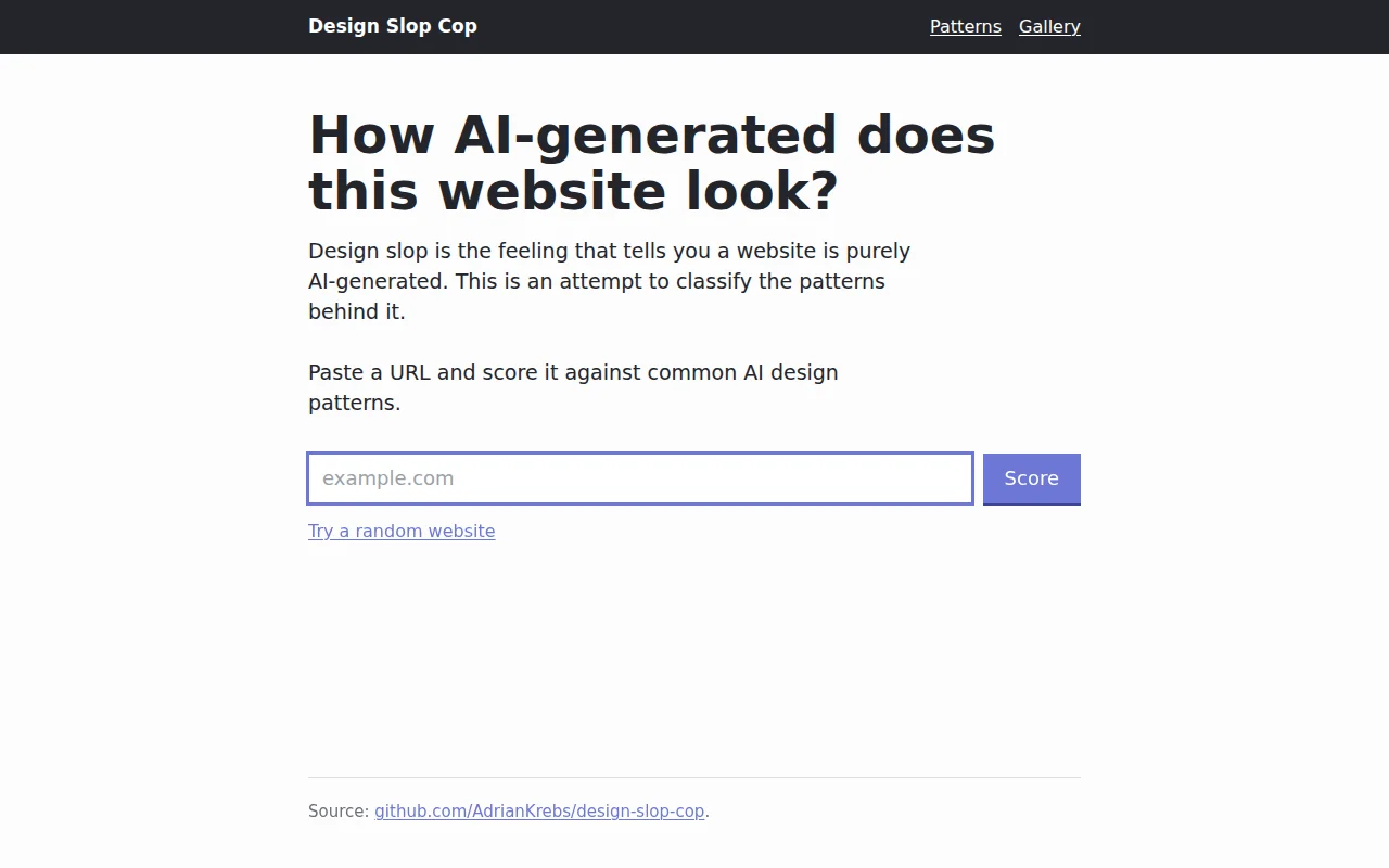 Score any website for AI design patterns