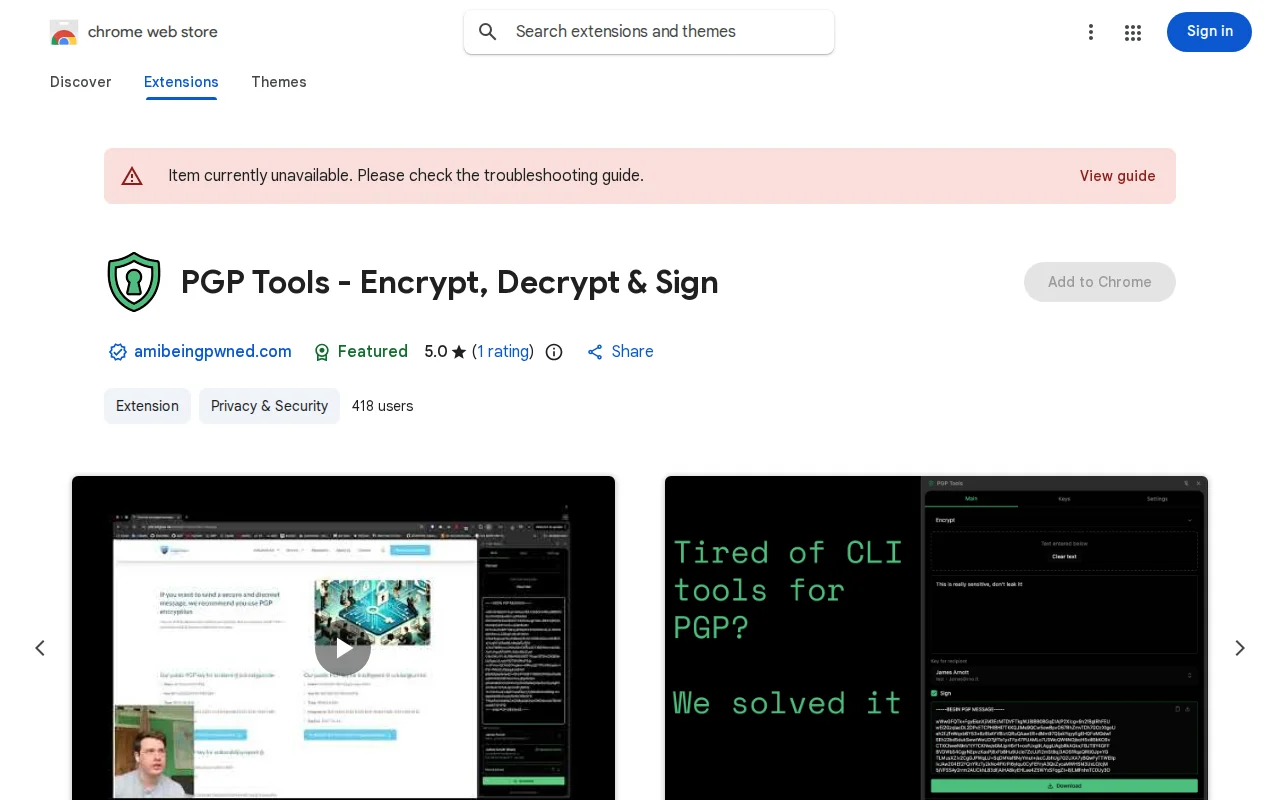 PGP made convenient (encrypted at rest with passkeys)