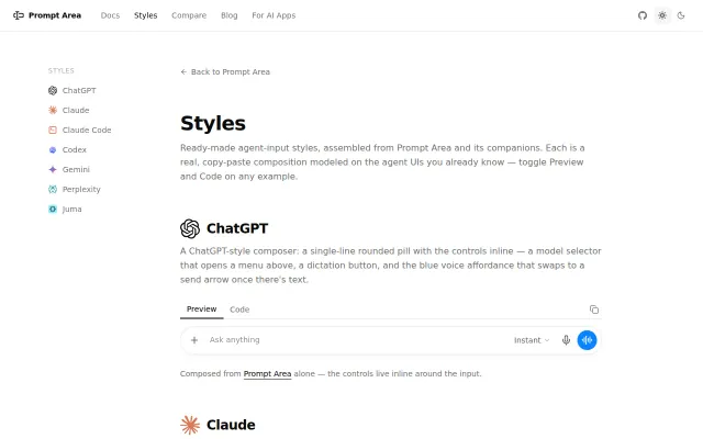 ChatGPT, Claude and Codex-style chat inputs in one React component