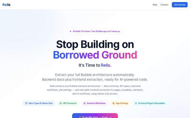 Relis – Extract Bubble.io app architecture into migration-ready docs