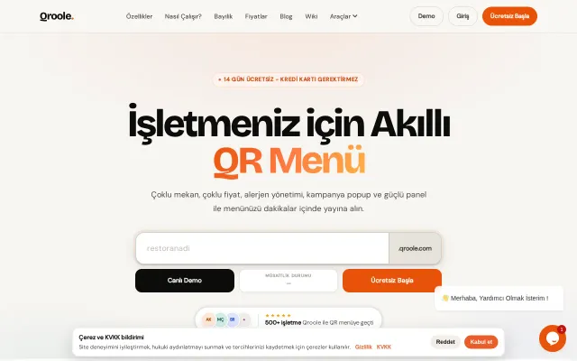 Qroole – A fast, lightweight, and free QR menu platform
