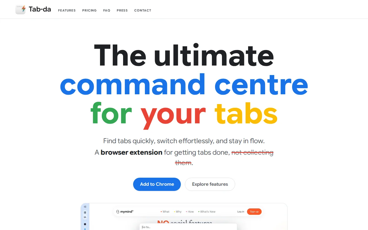 Tab-da, a keyboard-first Chrome extension for people with too many tabs