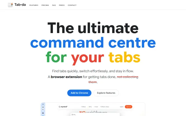 Tab-da, a keyboard-first Chrome extension for people with too many tabs