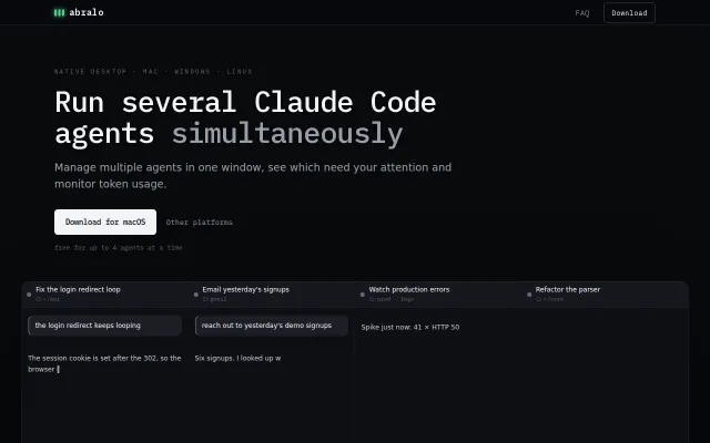 Abralo – Manage several Claude Code agents in one window