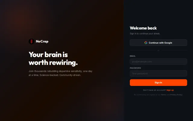 NoCrap – A Reddit-like community for people quitting porn