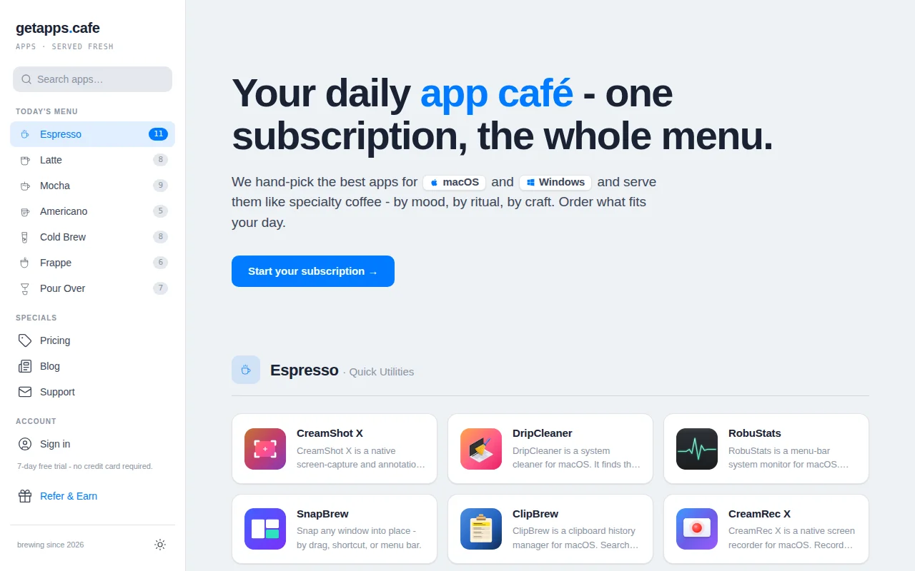 Getapps.cafe – I built 40 native Mac apps under one subscription
