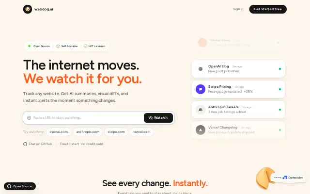 Open-source web monitoring software