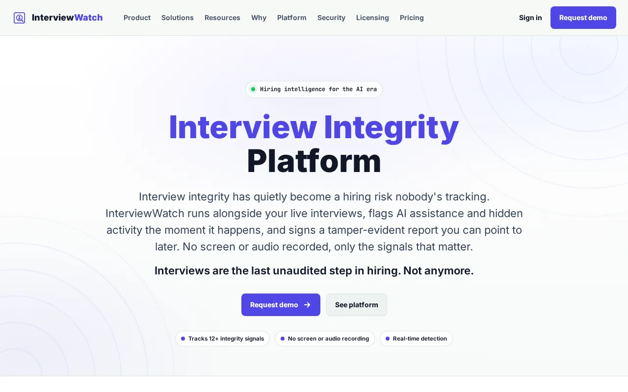 InterviewWatch – Detect AI Assistance During Live Technical Interviews