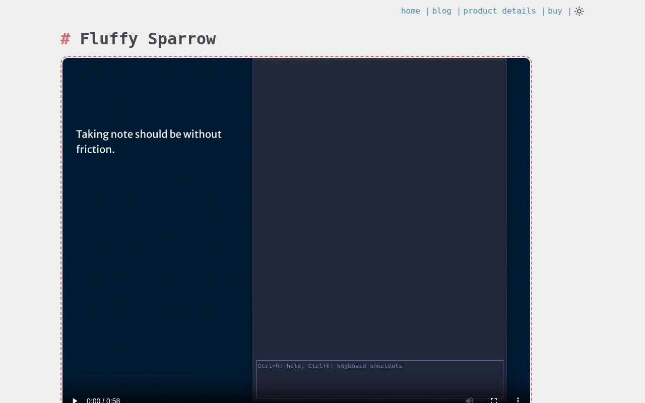 Fluffy Sparrow – Frictionless, Fast, Note Taking App