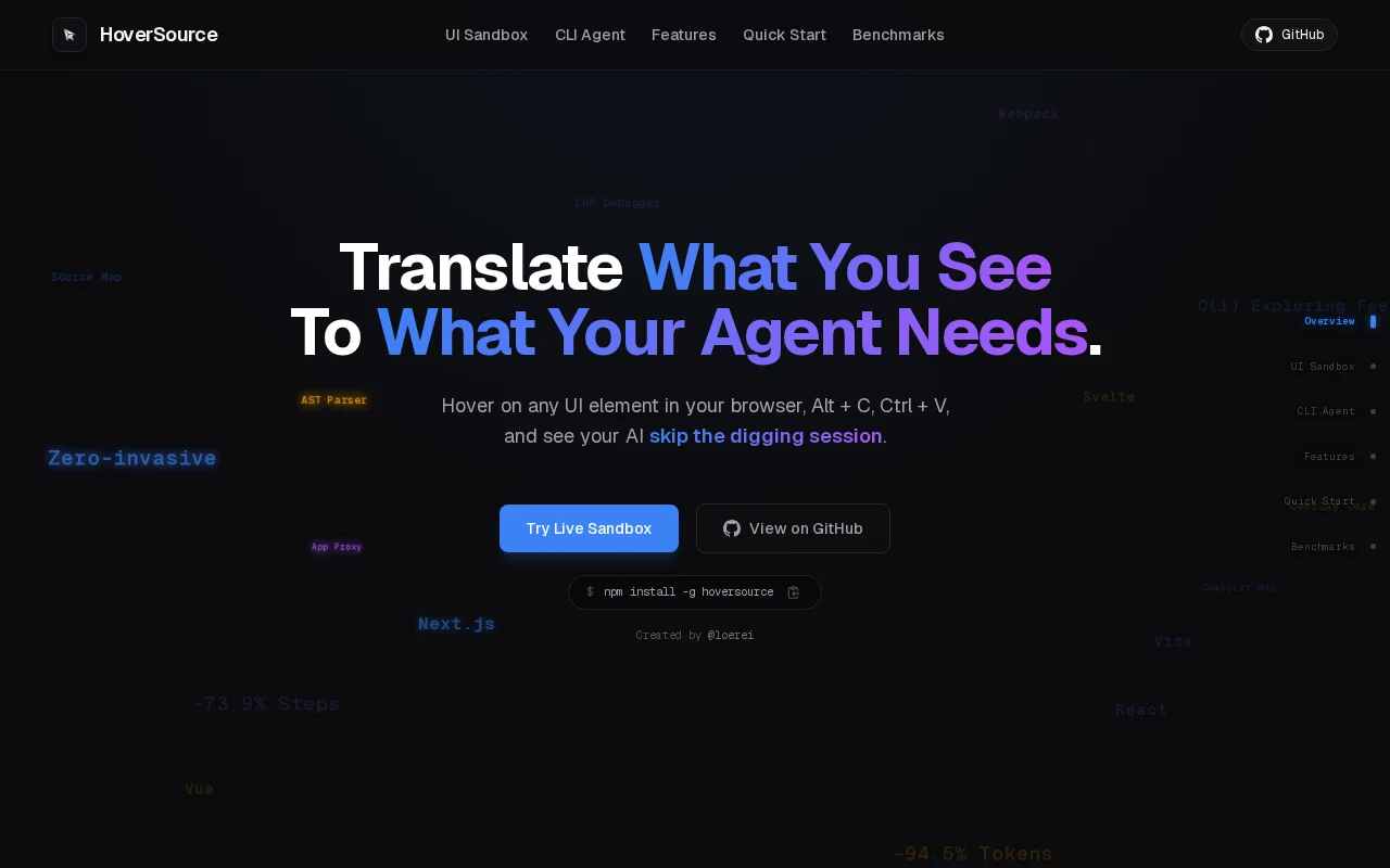 Hover over your UI element to get its exact location in code