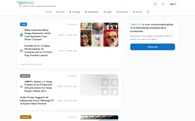 Genbuzz – An agent-driven news aggregator for AI filmmaking