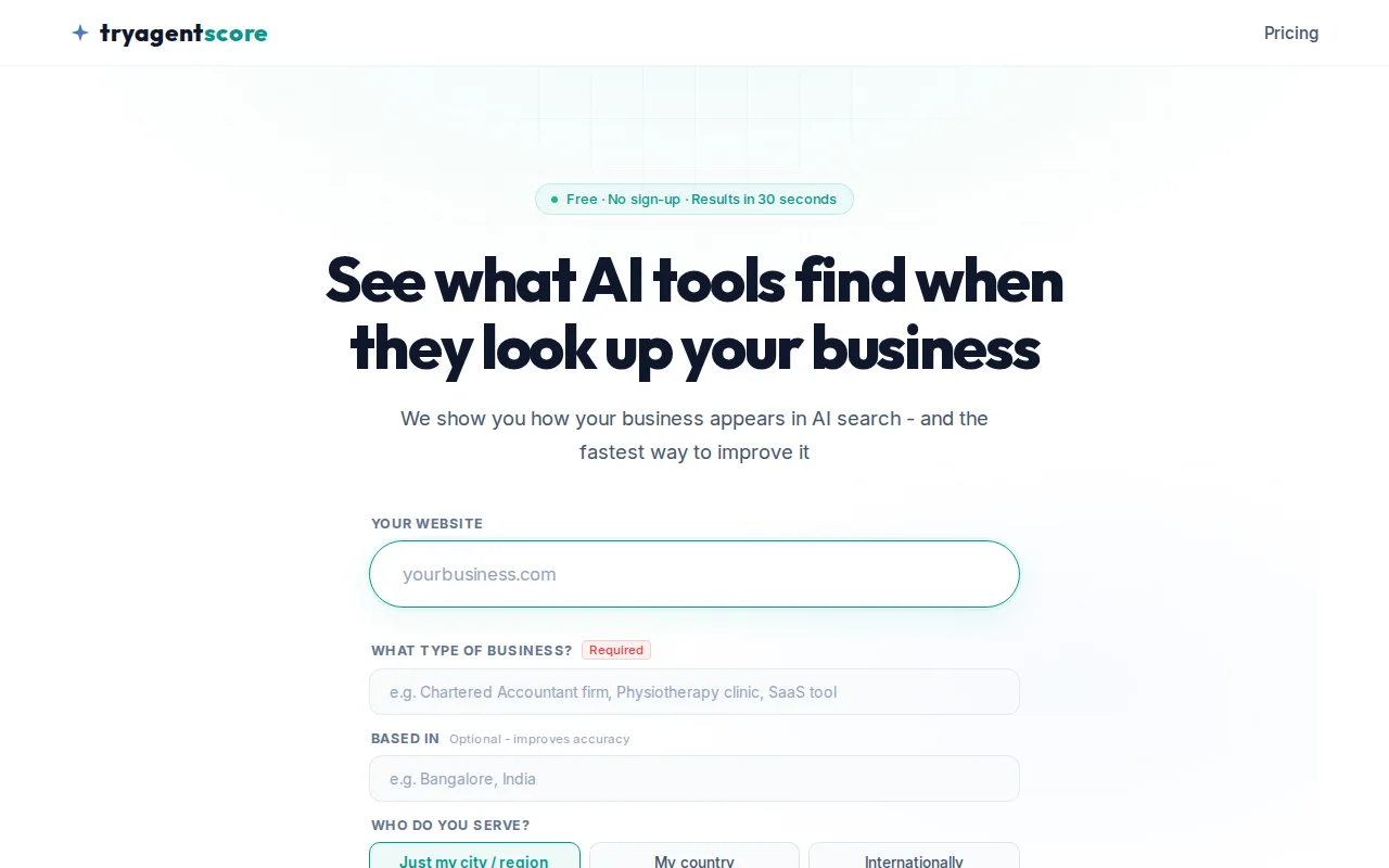 A tool that checks how your business appears in AI search