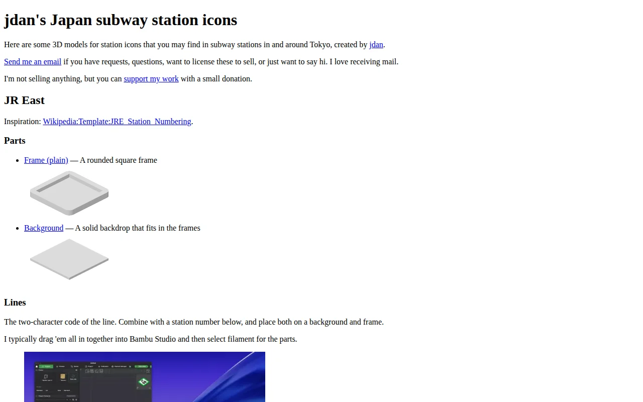 Jdan's Japan subway station icons