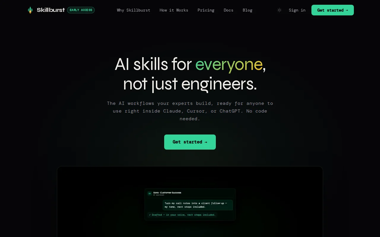 Skillburst - AI skills for your whole team, not just the engineers