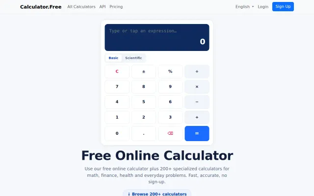 Calculator.Free - 200+ Free Calculators