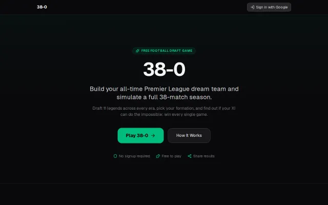 I built 38-0, a Premier League draft game with a Poisson match engine