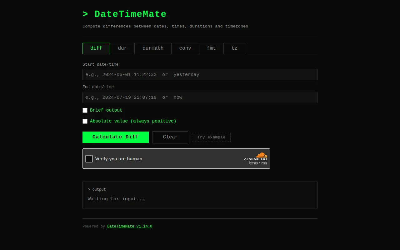 Date Time calulator with unique functions