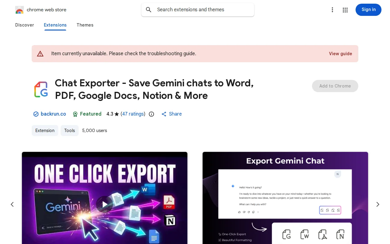 Gemini to Word or PDF Extension