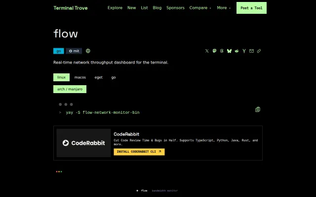 Flow – a real-time network throughput dashboard for the terminal