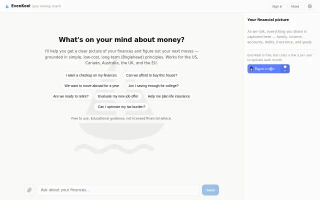 EvenKeel – a free financial planning chatbot