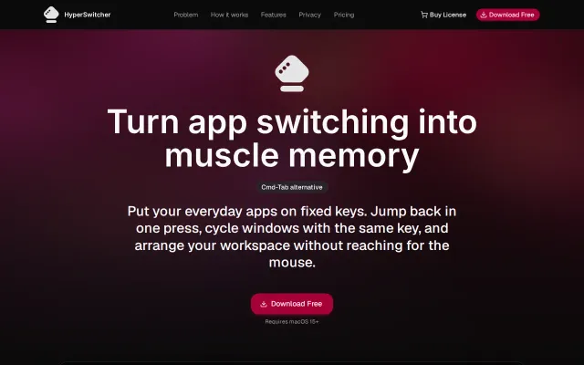 HyperSwitch – macOS app switching with direct keyboard shortcuts
