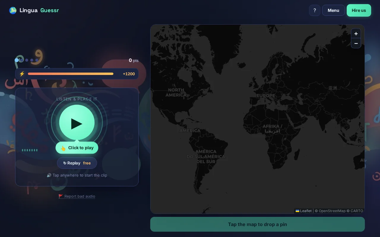 LinguaGuessr – GeoGuessr for the Ear