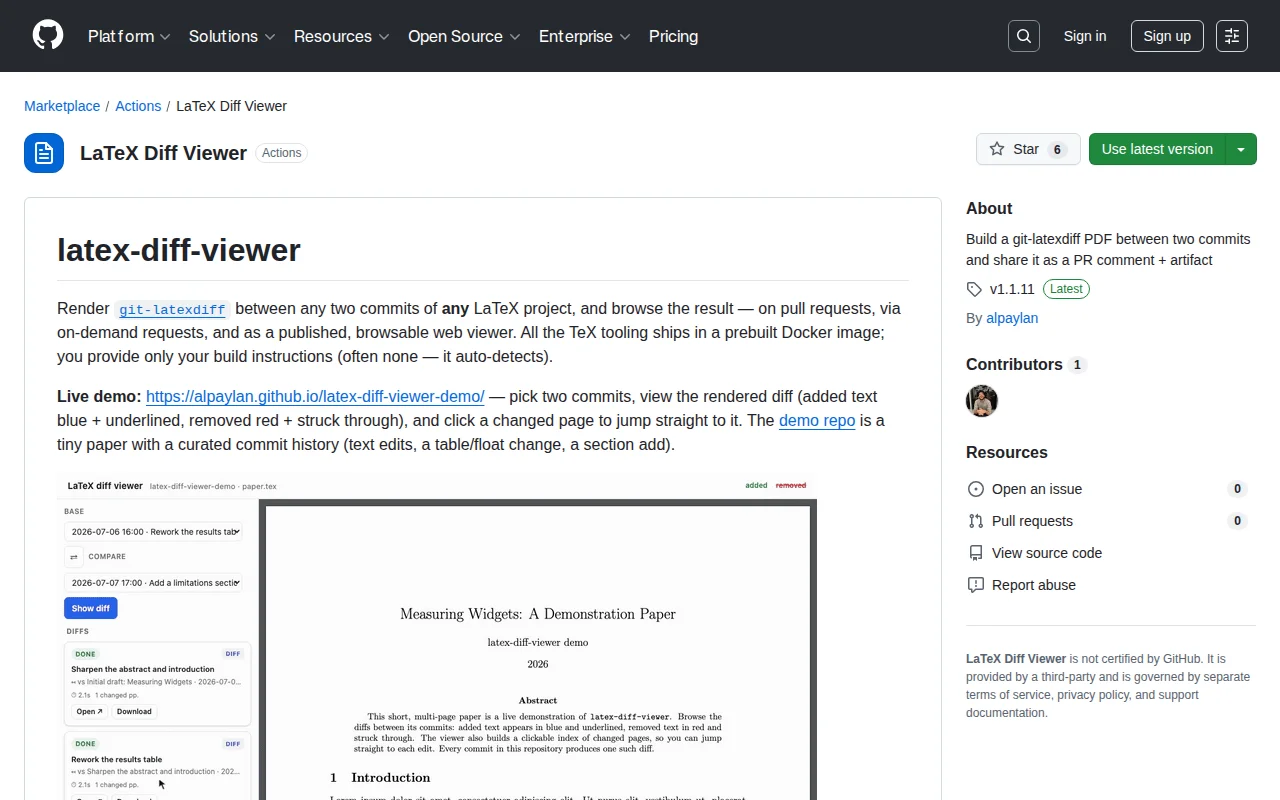 Latex Diff Viewer