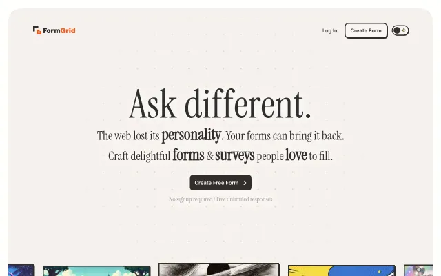 FormGrid – Forms that can look like CLIs, pixel art, GeoCities and more