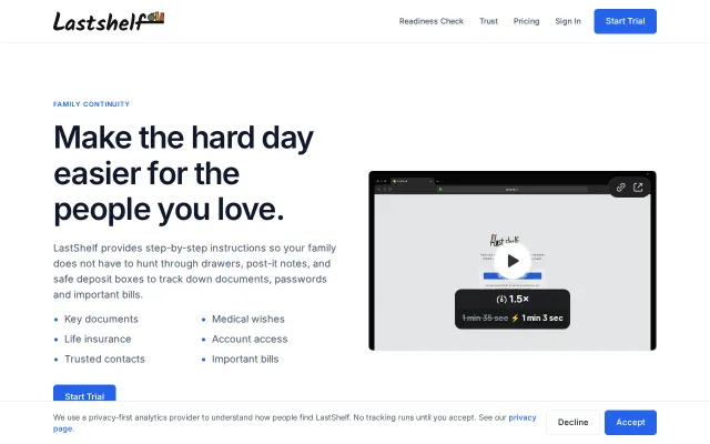 LastShelf – an emergency map of your family's documents bills& contacts