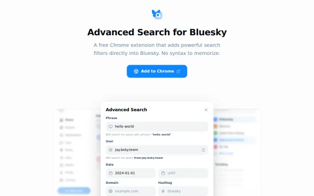 Advanced Search for Bluesky (Chrome Extension)