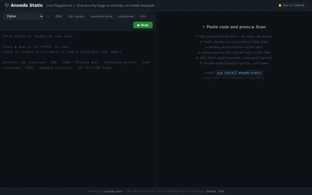 Free online security scanner I built solo
