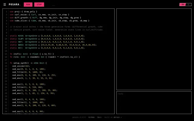 Posara: A Visual-Audio Engine Now on Web