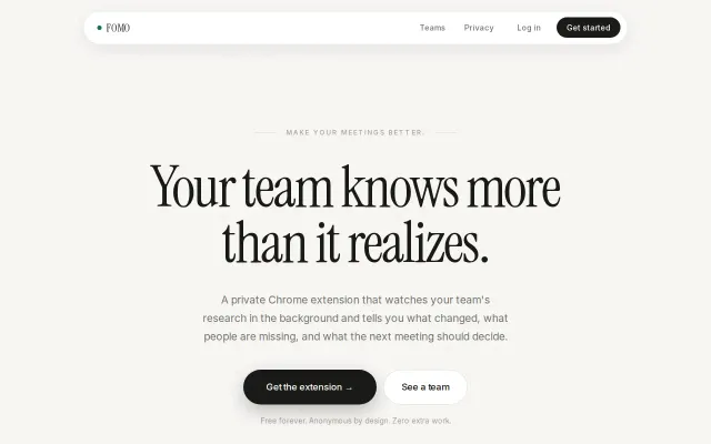 FOMO – Turn a team's browsing into shared research insight