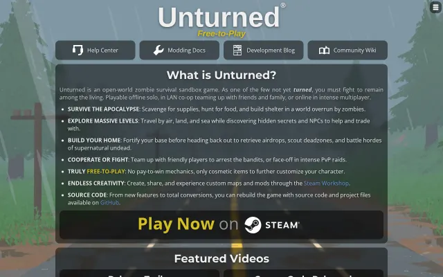 Free open-world zombie survival sandbox game
