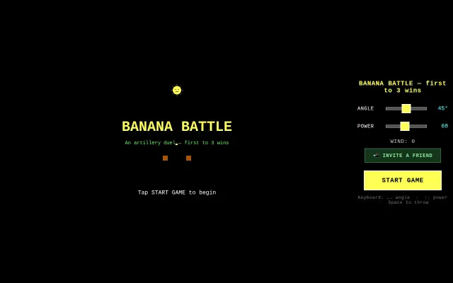 Banana Battle – DOS Gorillas rebuilt as a web game