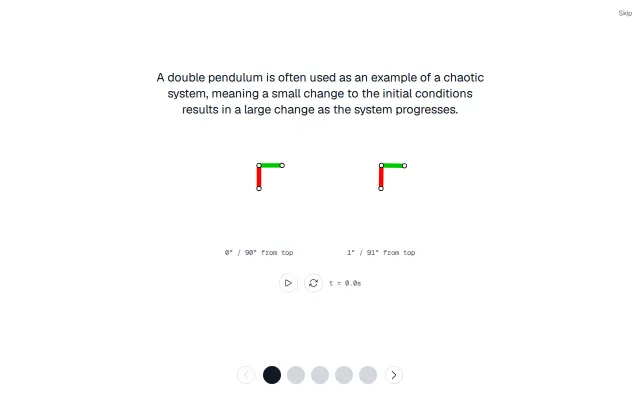 An interactive double pendulum "fractal"