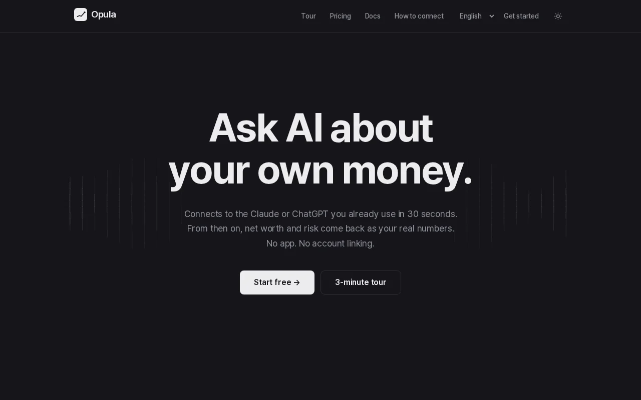 Opula – portfolio and net-worth analysis as a hosted MCP connector