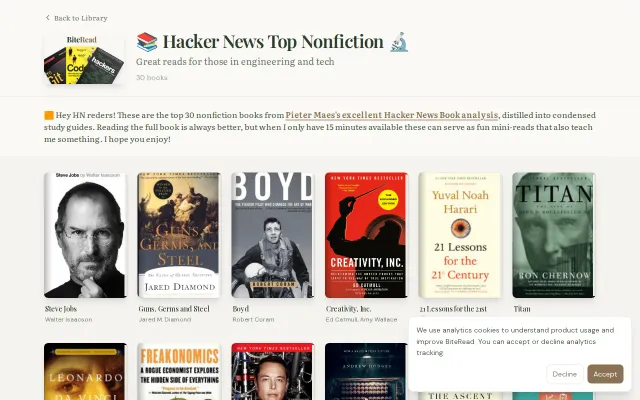 Hacker News book recs as study guides