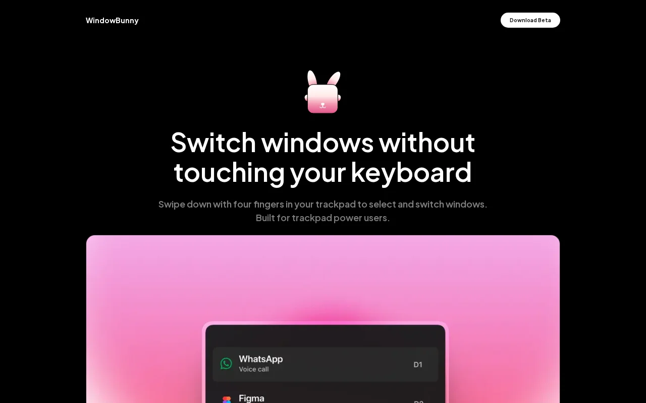WindowBunny – Window Switcher built for trackpad users