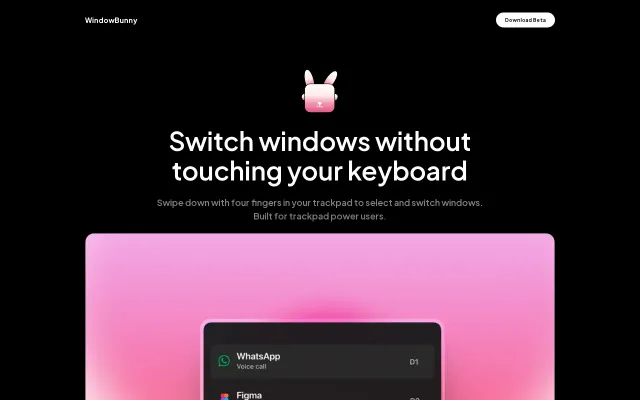 WindowBunny – Window Switcher built for trackpad users