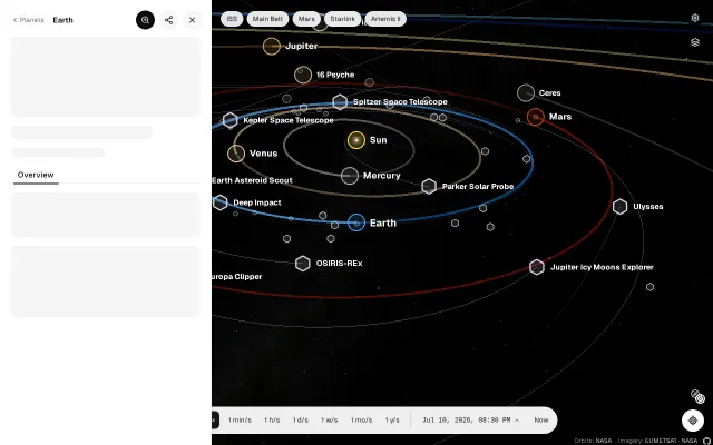 Spacemap.co – A 3D, real-time, real-scale map of the solar system