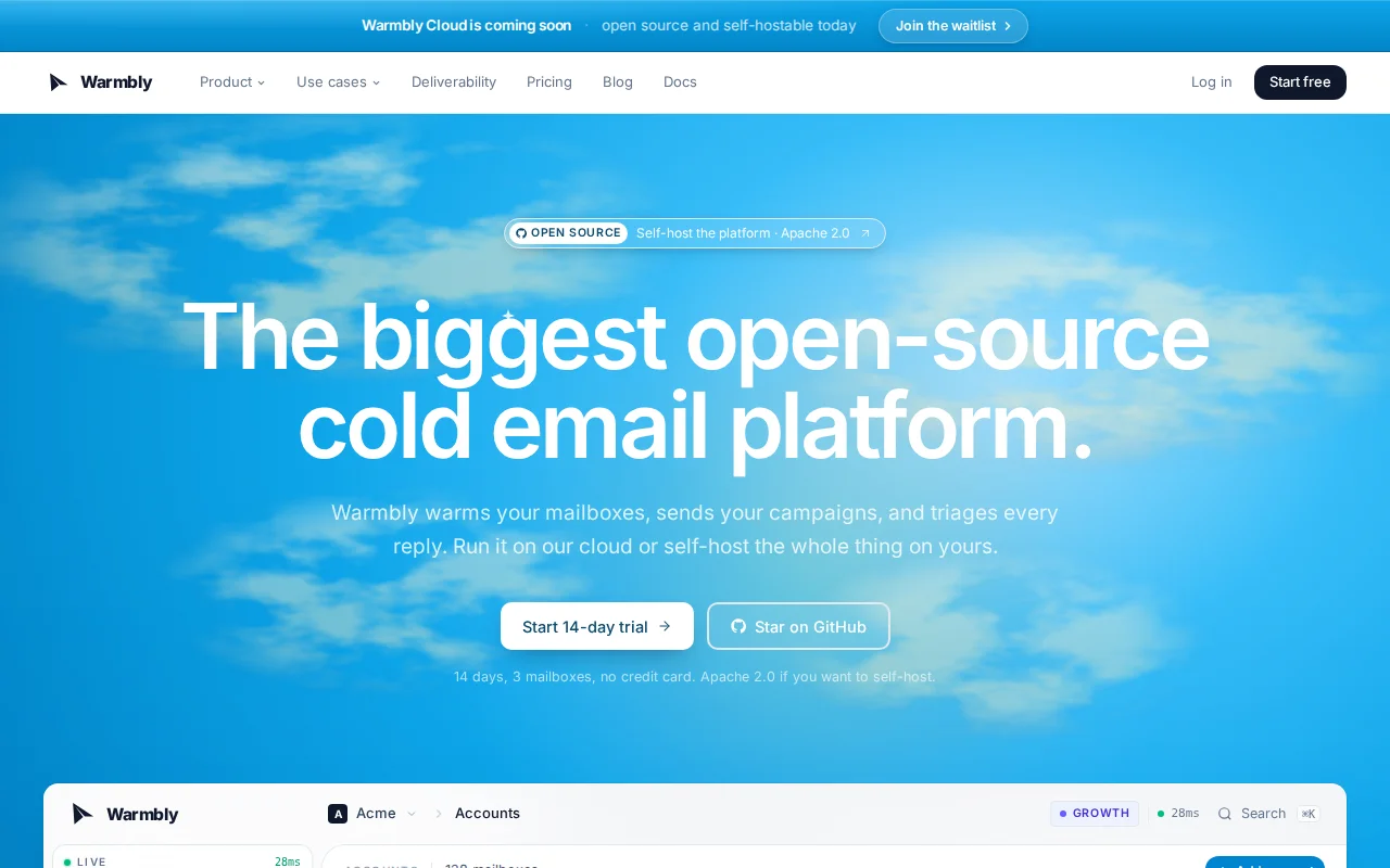 Warmbly, open-source cold email outreach