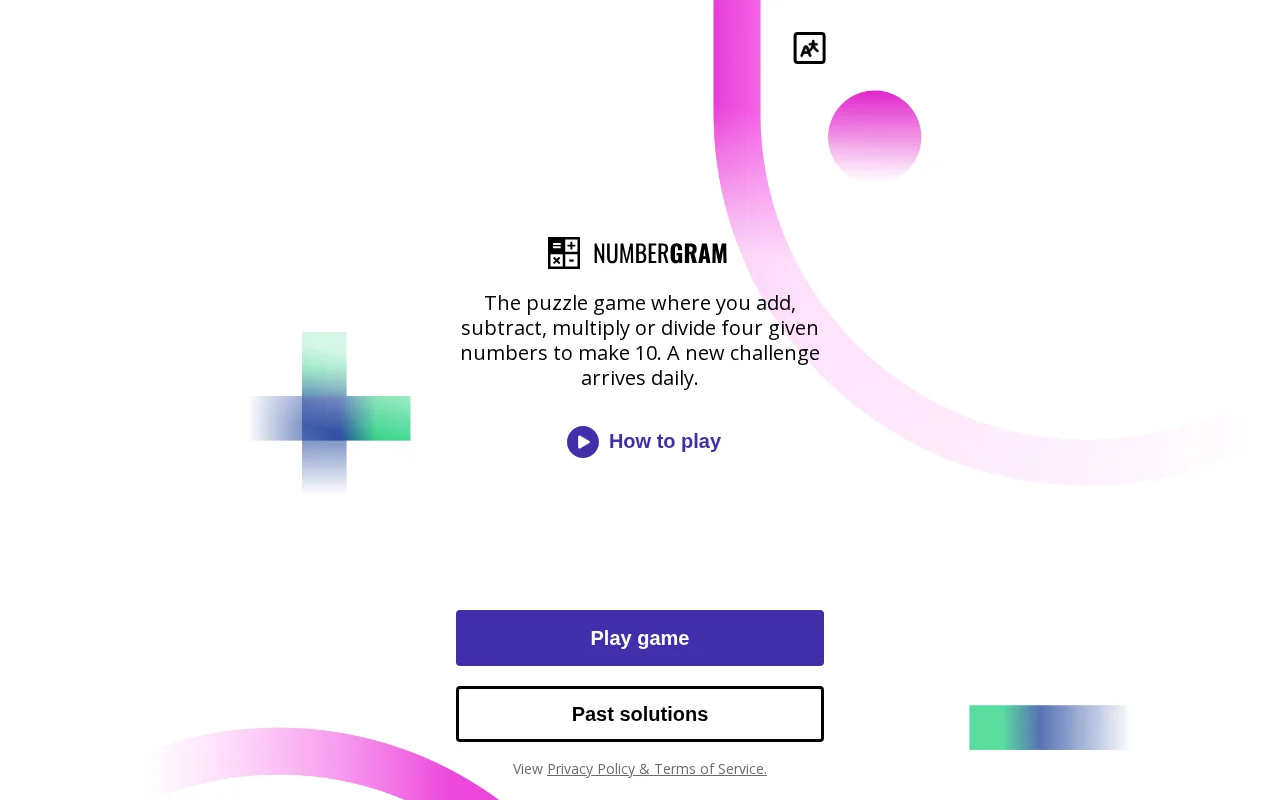 Numbergram – Make 10 from 4 numbers