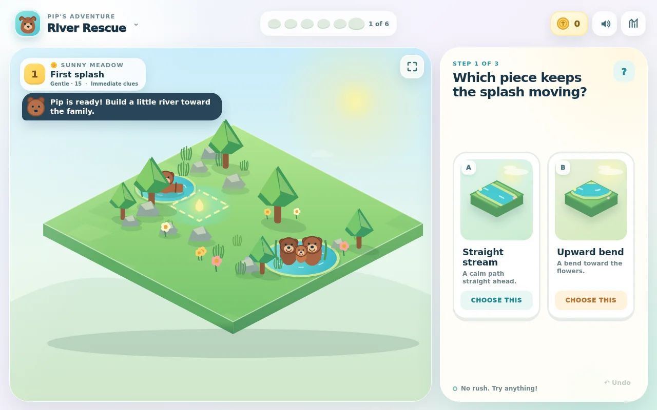 River Rescue – Game mechanic for 3yo
