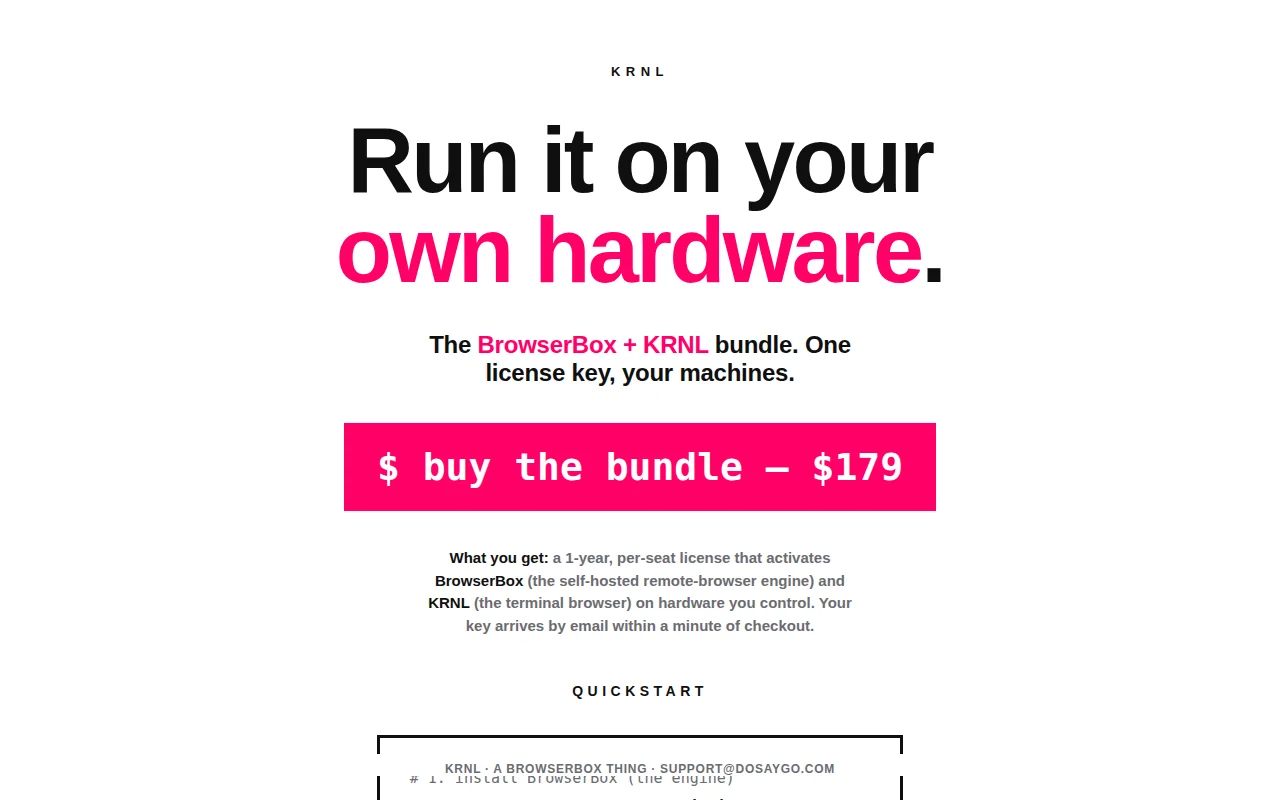 KRNL – a quieter browser for the essence of the web